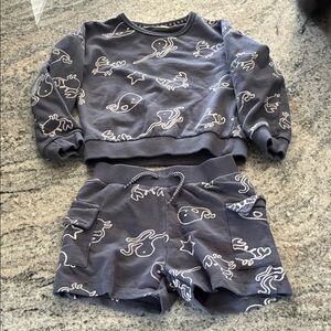 Blue Kids' Sweatshirt and Shorts Set with Nautical Print l 3T